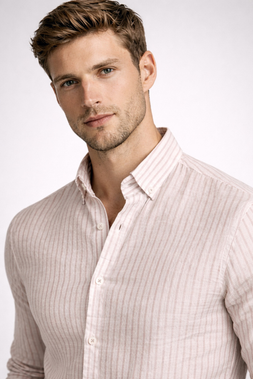 Image of MISCHIEF Monkey Men Regular Fit Striped Button Down Collar Casual Shirt