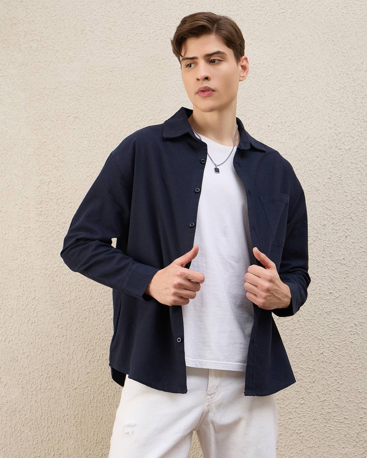Chimpaaanzee Men Dark Blue Casual Shirt - Image 5