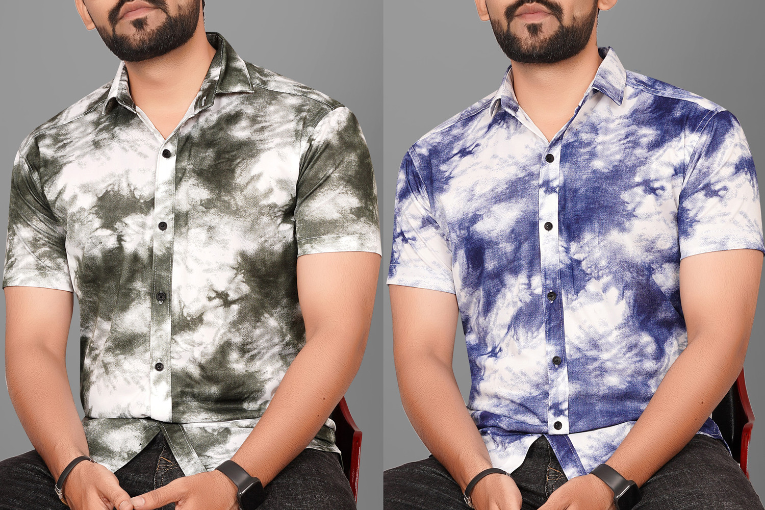 Image of Voroxy Men Dyed /Ombre Casual Multicolor Shirt