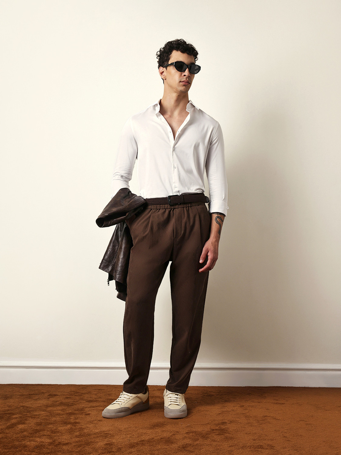 Image of THE BEAR HOUSE Men Solid Party White Shirt