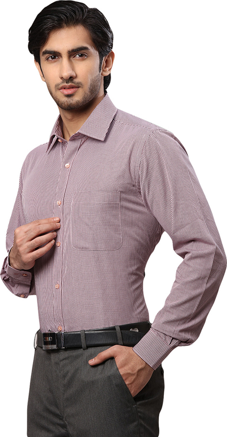 Image of Raymond Men Checkered Formal Red Shirt