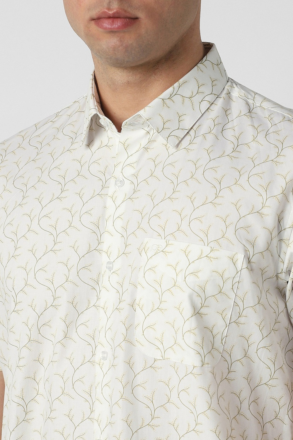 Image of PETER ENGLAND Men Printed Formal White Shirt