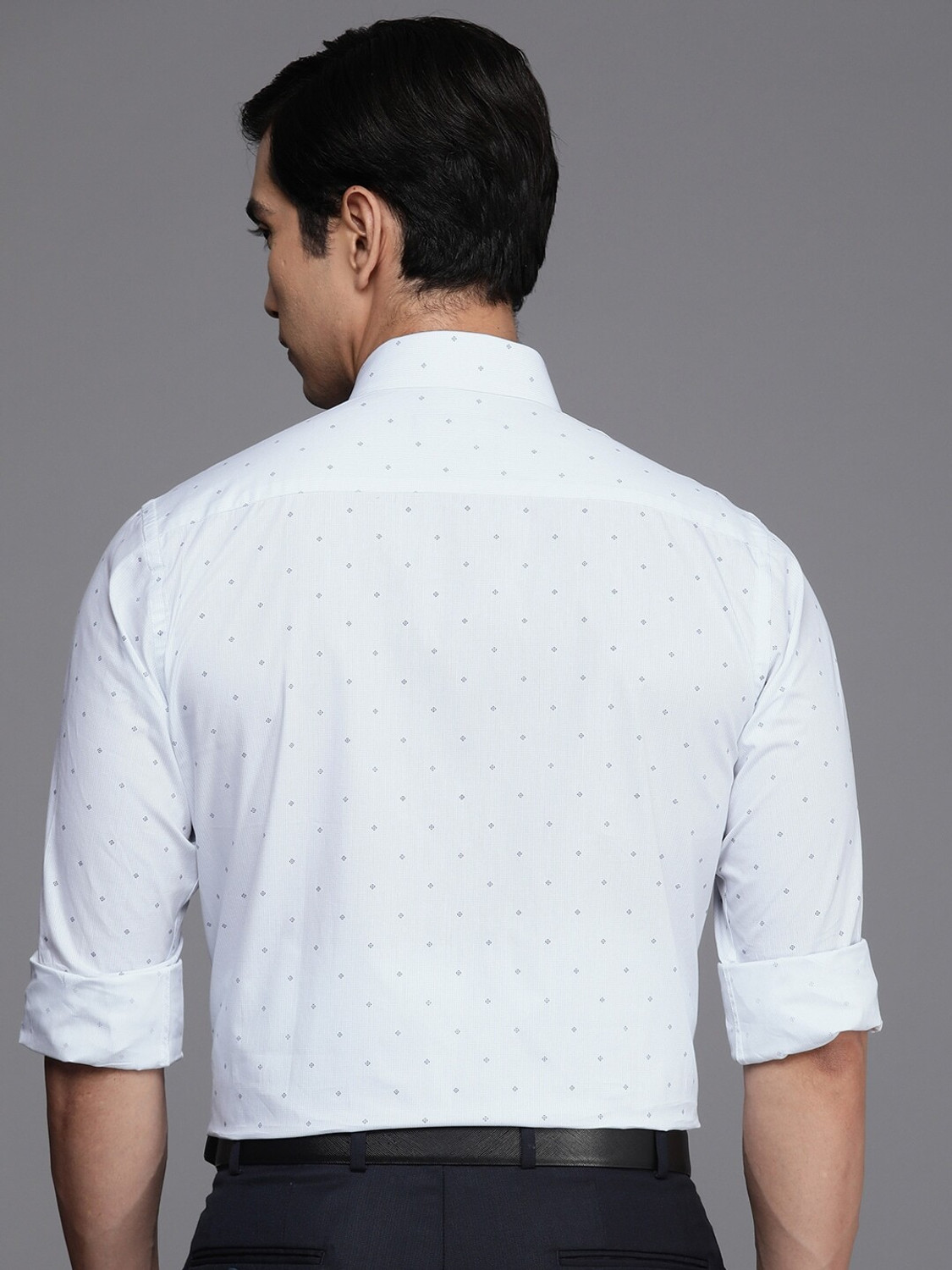 Image of Raymond Men Printed Formal Light Green, Blue Shirt