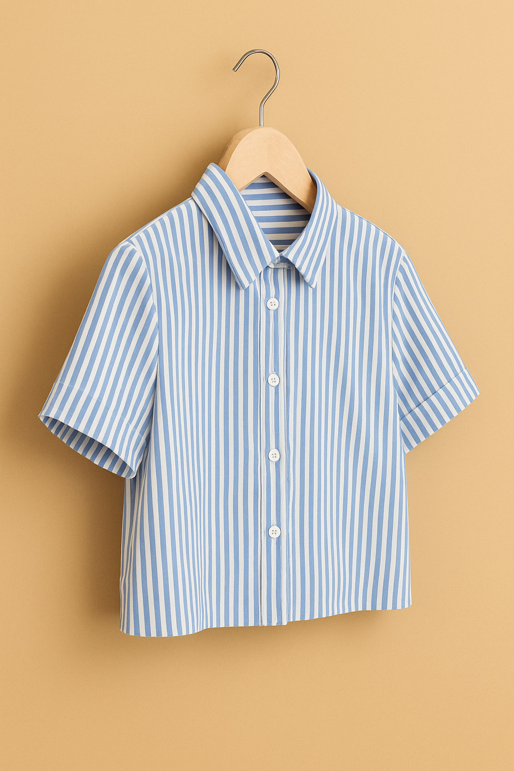 Image of zain traders Women Striped Casual Light Blue Shirt