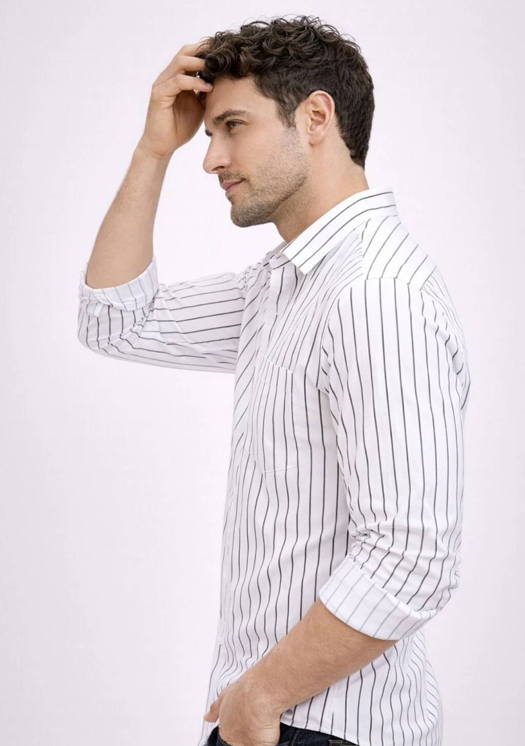METRONAUT Men Slim Fit Striped Casual Shirt - Image 4