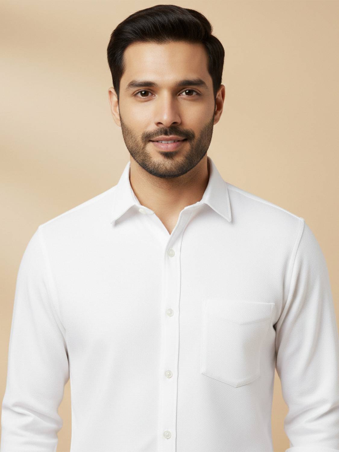 METRONAUT Men Solid Casual White Shirt - Image 5