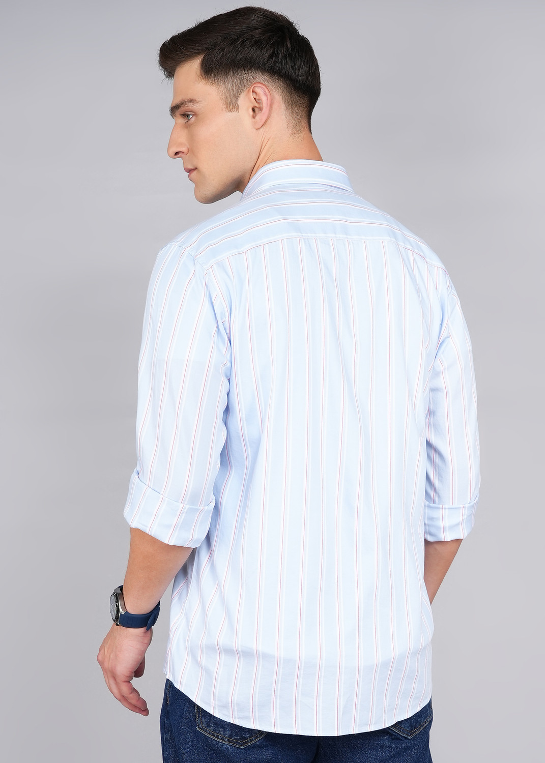 Image of Allen Solly Men Regular Fit Striped Casual Shirt