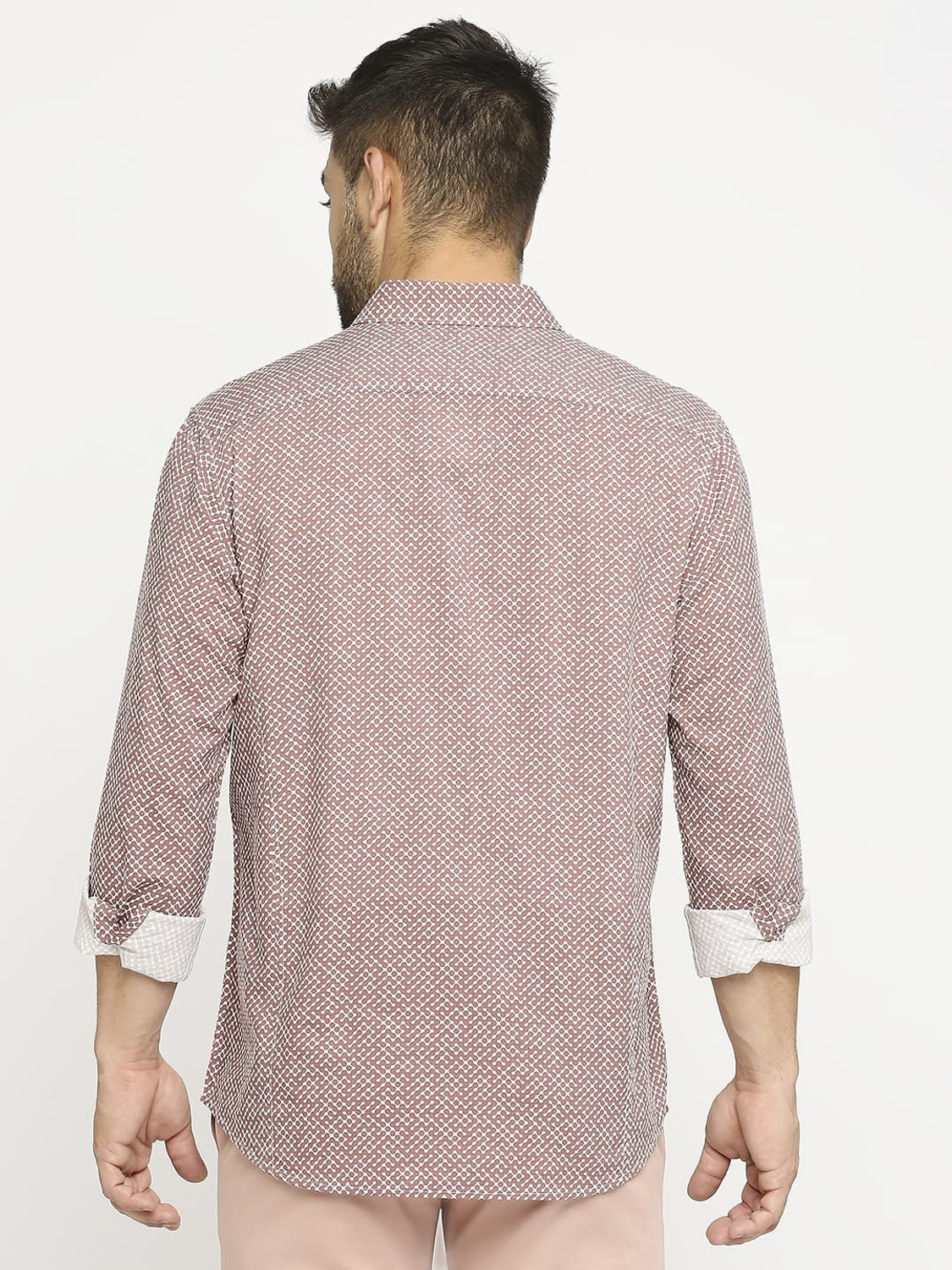 Image of BASICS Men Printed Casual Red Shirt