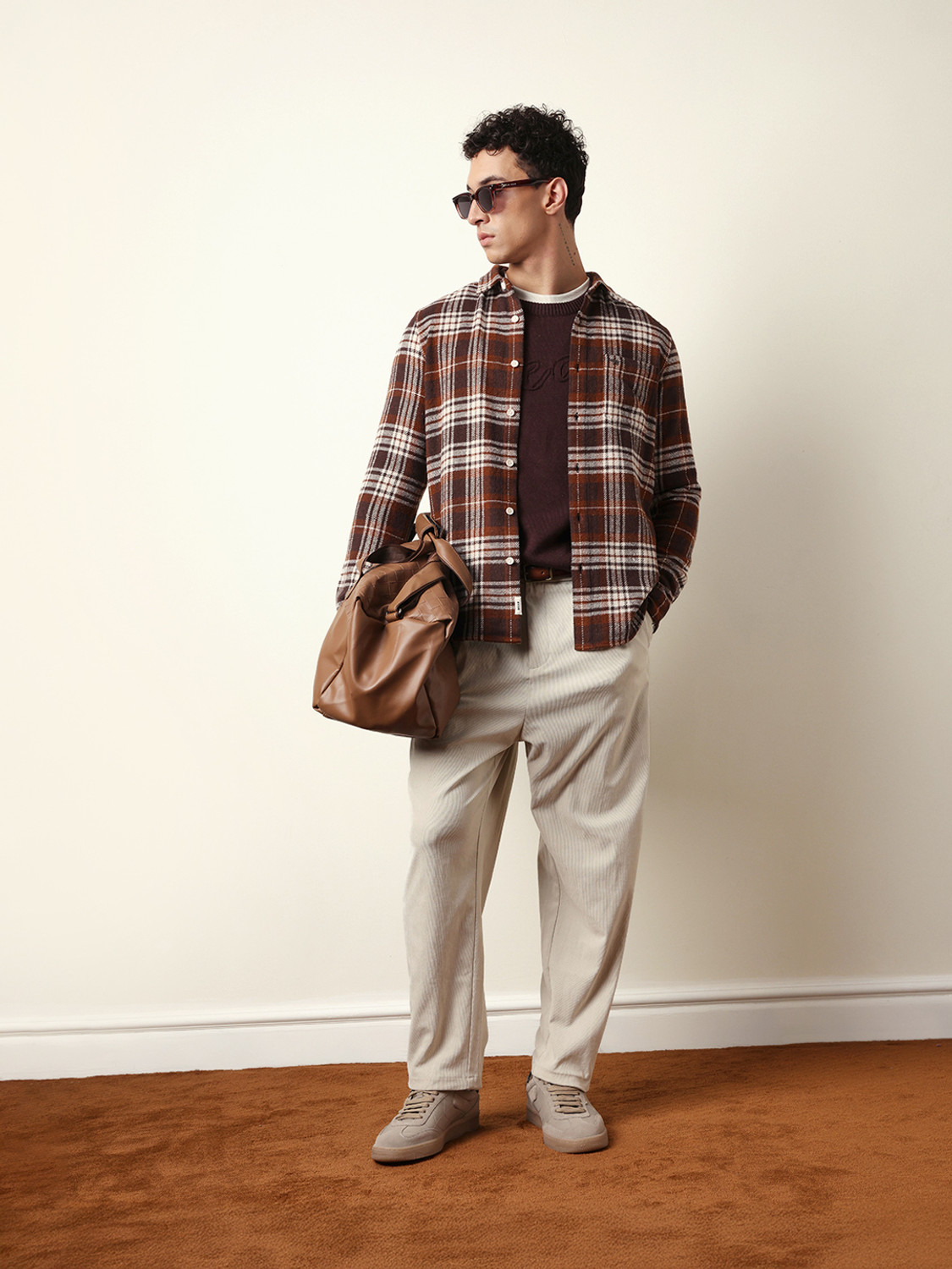 Image of THE BEAR HOUSE Men Checkered Casual Multicolor Shirt