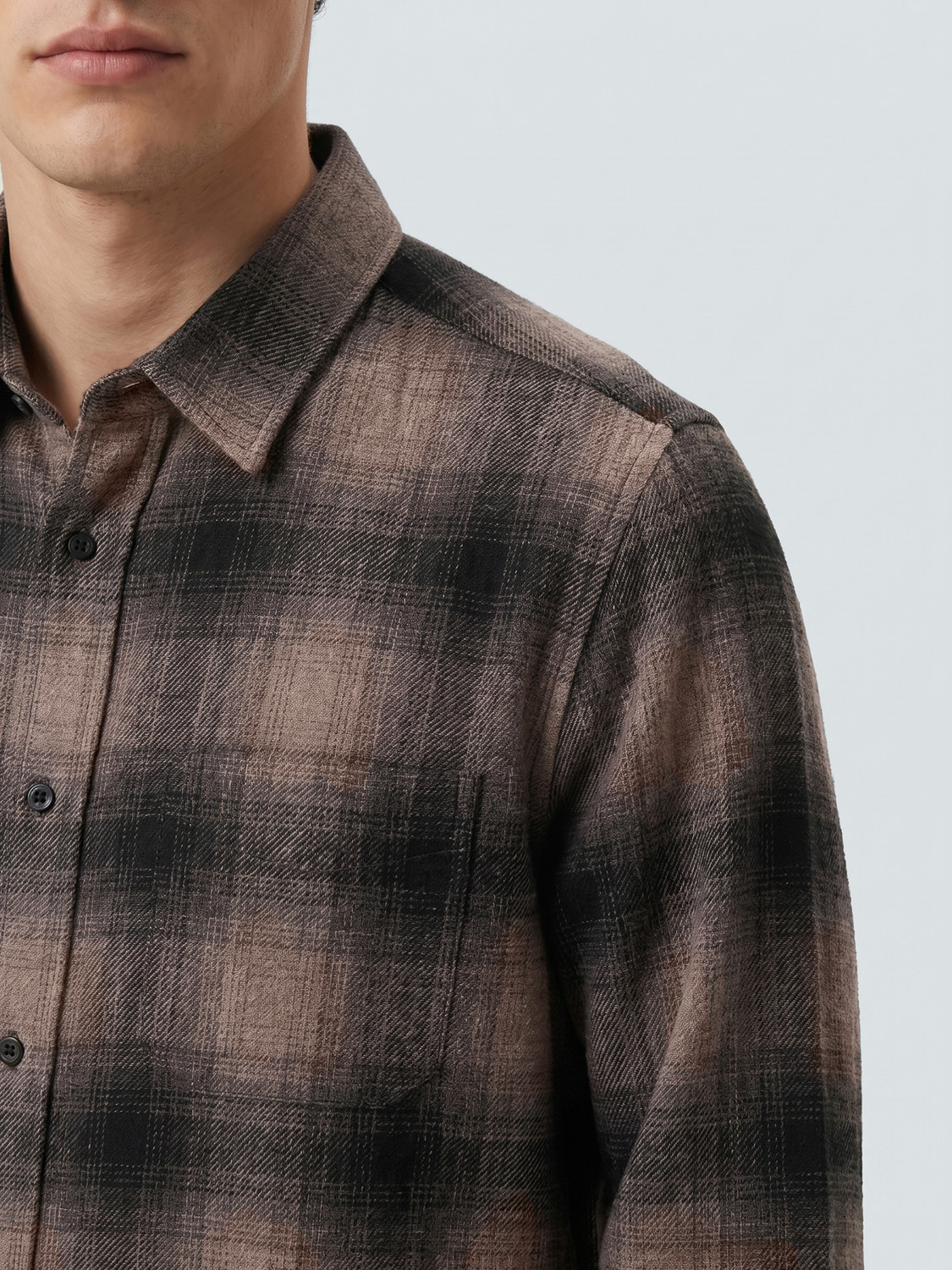 Image of THE BEAR HOUSE Men Checkered Casual Brown Shirt