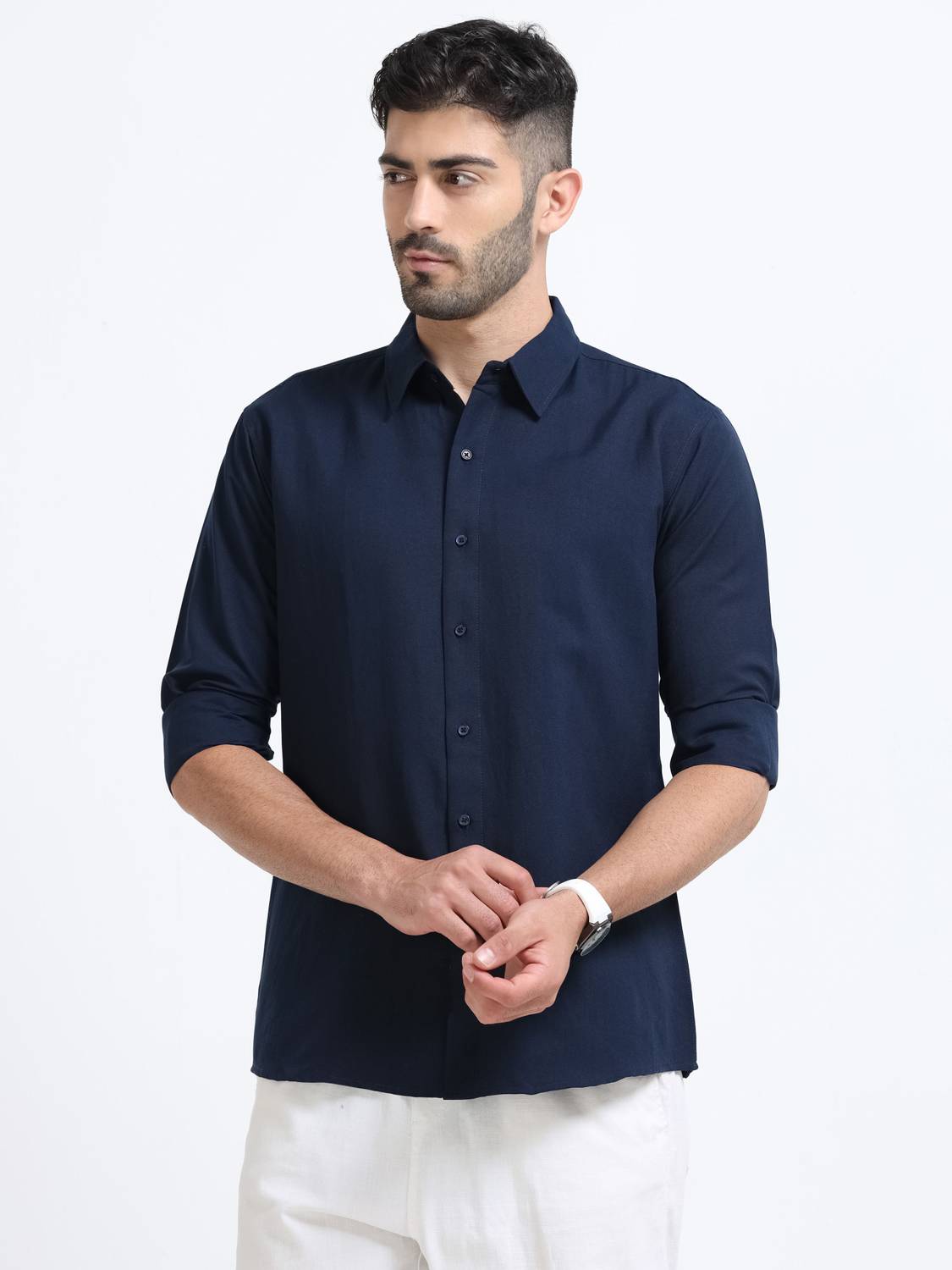 WHISQ Men Dark Blue Casual Shirt - Image 5