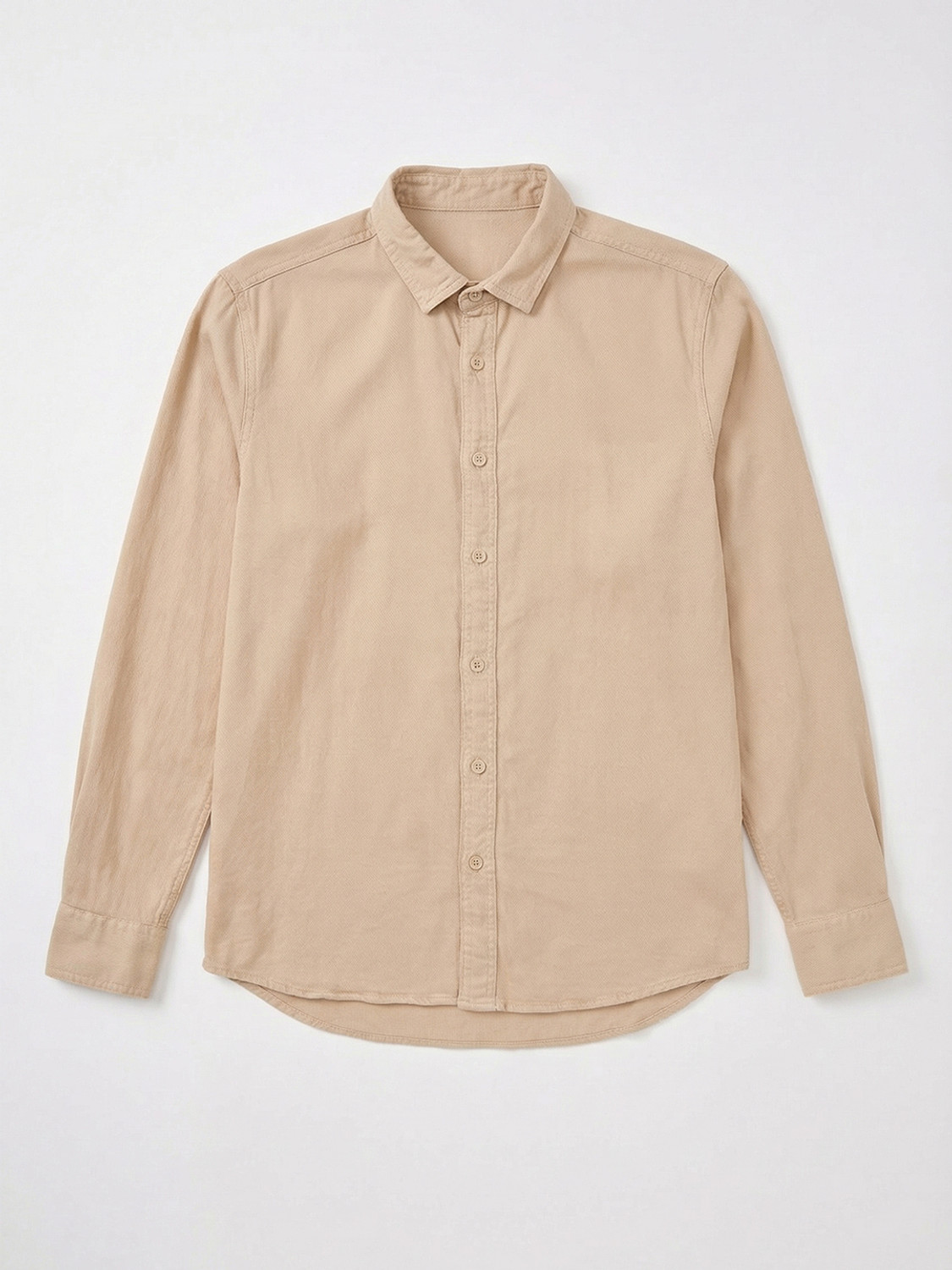 Image of LOCOMOTIVE Men Self Design Casual Beige Shirt