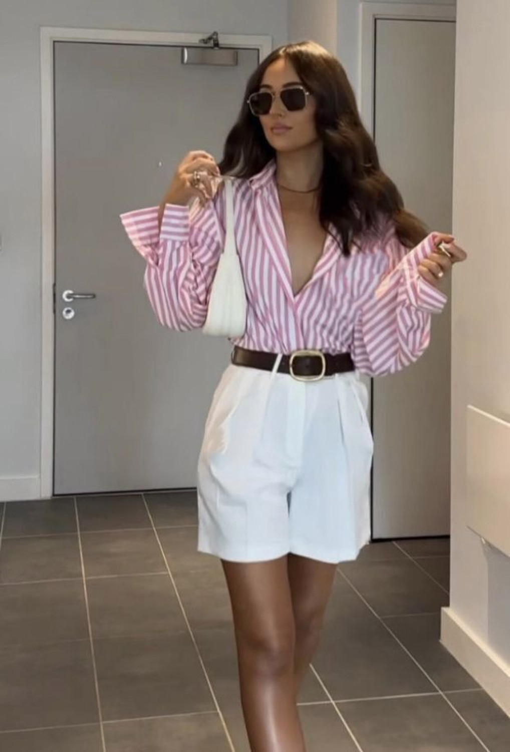 Image of Femibazaar Women Striped Casual Pink Shirt