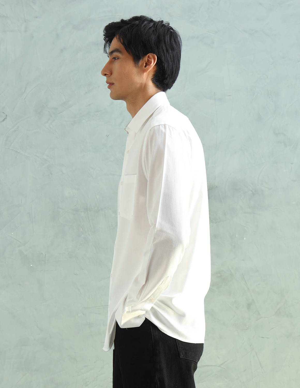 Image of ARROW Men Self Design Formal White Shirt