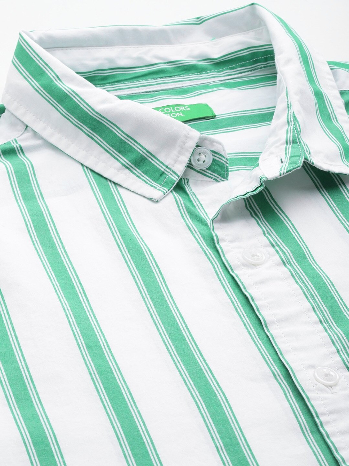 Image of United Colors of Benetton Men Striped Casual Blue Shirt