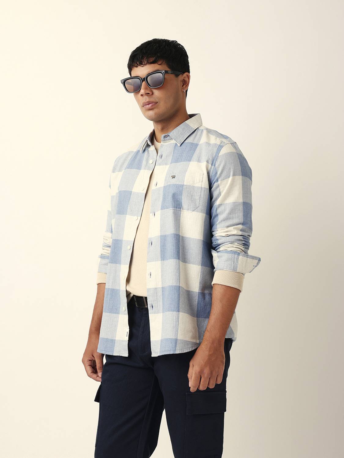 THE BEAR HOUSE Men Checkered Blue Shirt - Image 3