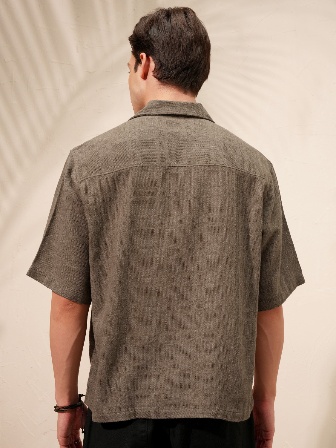 Image of HIGHLANDER Men Self Design Casual Brown Shirt