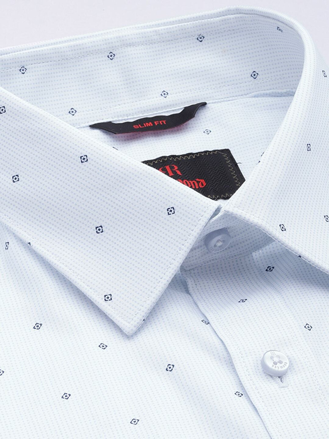 Image of Raymond Men Printed Formal Light Green, Blue Shirt