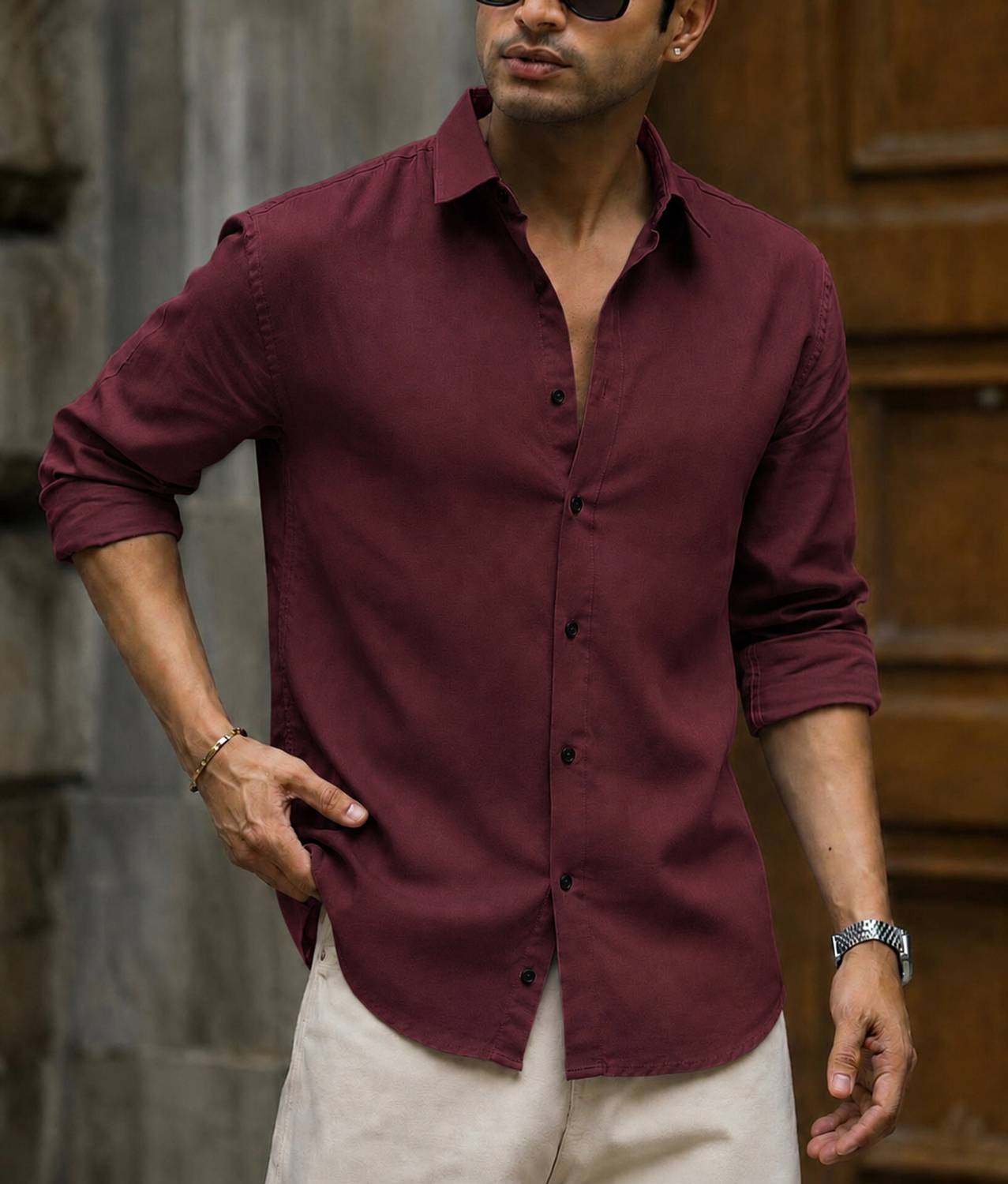 Troonpair Men Maroon Casual Shirt - Image 2