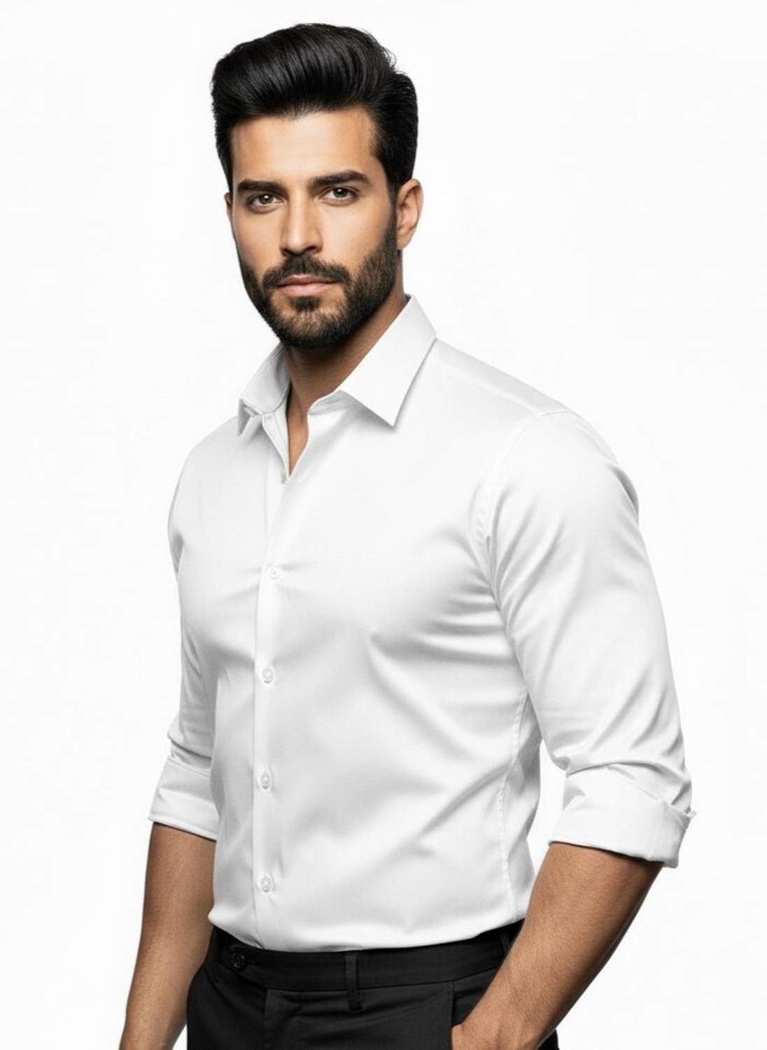Vivatra Men Solid Casual White Shirt - Image 2