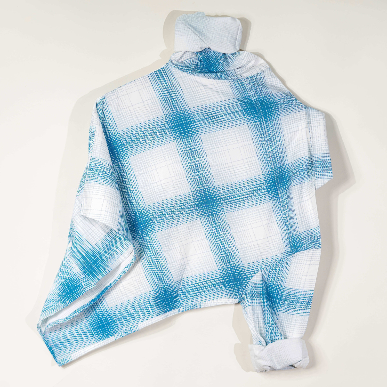 Image of N AND J Men Checkered Casual Blue, White Shirt