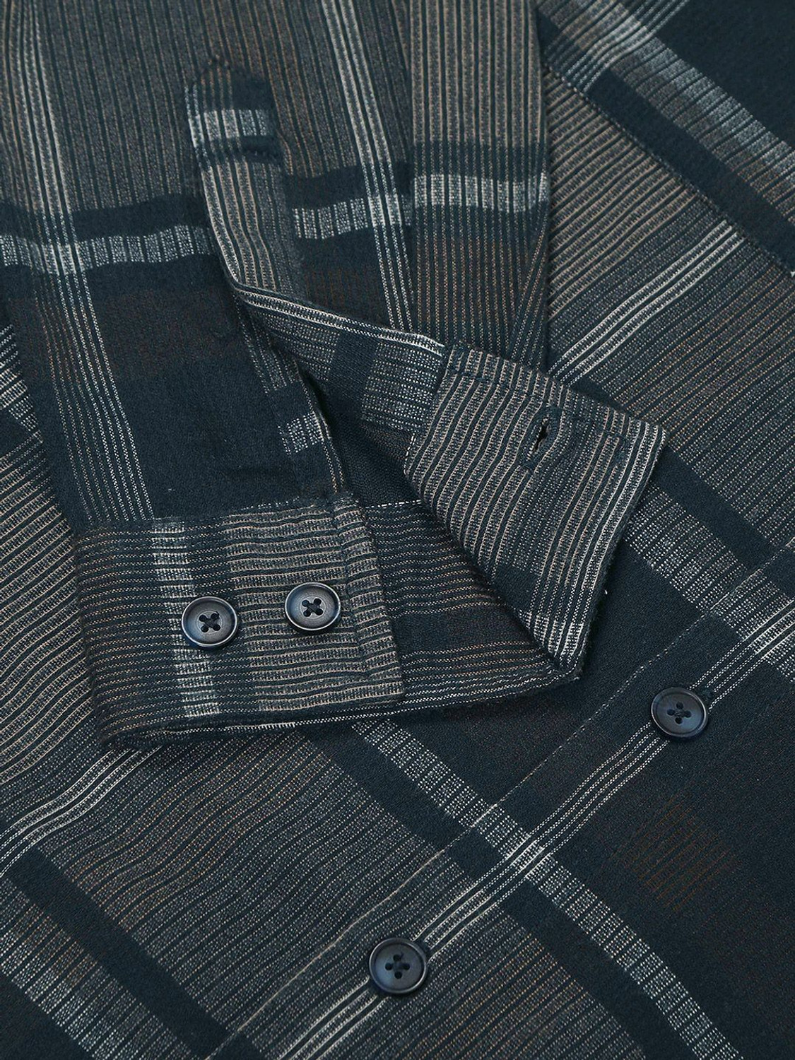 Image of HERE&NOW Men Checkered Casual Blue Shirt