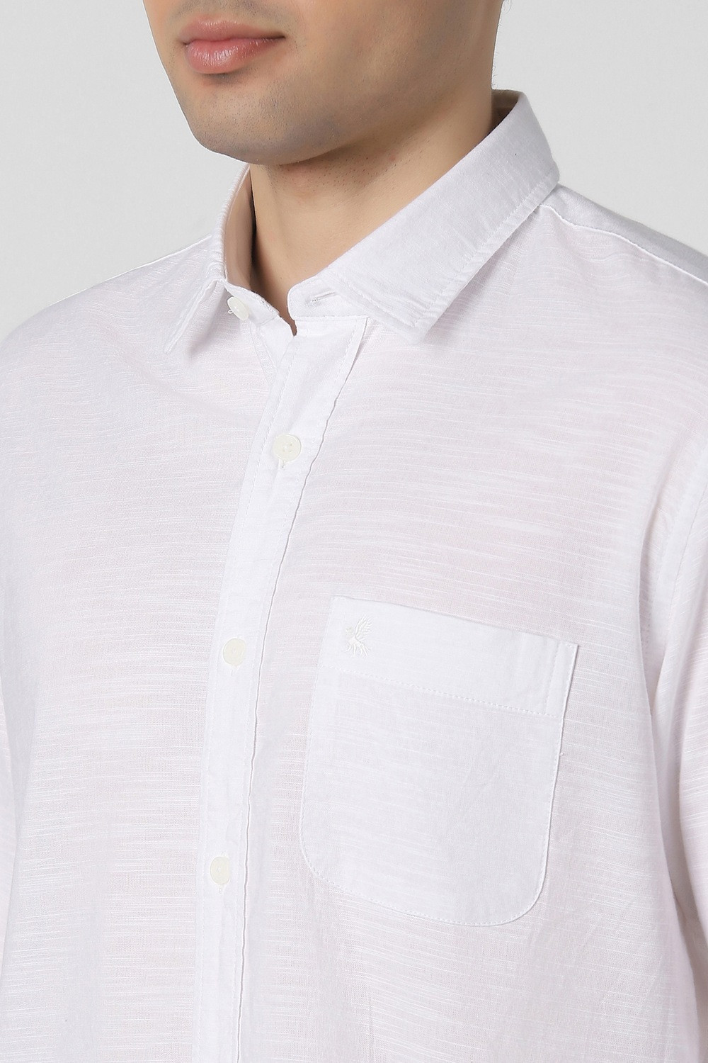Image of PETER ENGLAND Men Solid Casual White Shirt