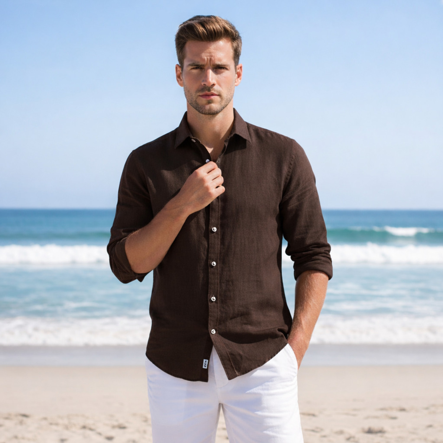 Image of Roadster Men Self Design Casual Pink Shirt