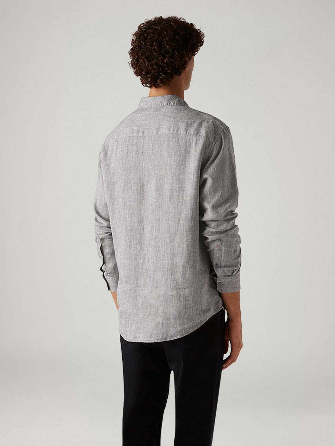 Image of LEVI'S Men Self Design Casual Grey Shirt