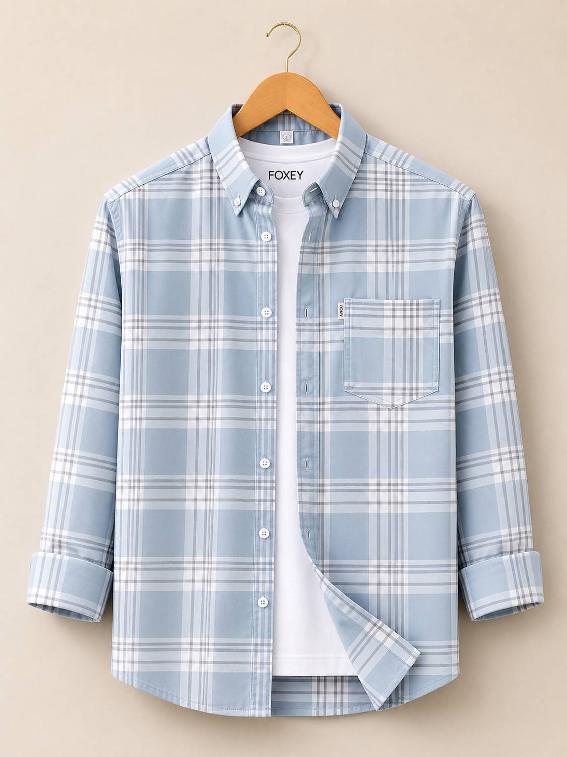 FOXEY Men Regular Fit Checkered Shirt - Image 1