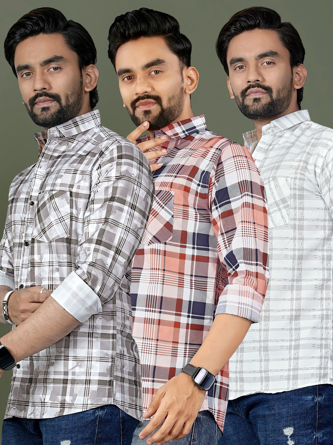 Image of METRONAUT Men Checkered Casual Multicolor Shirt
