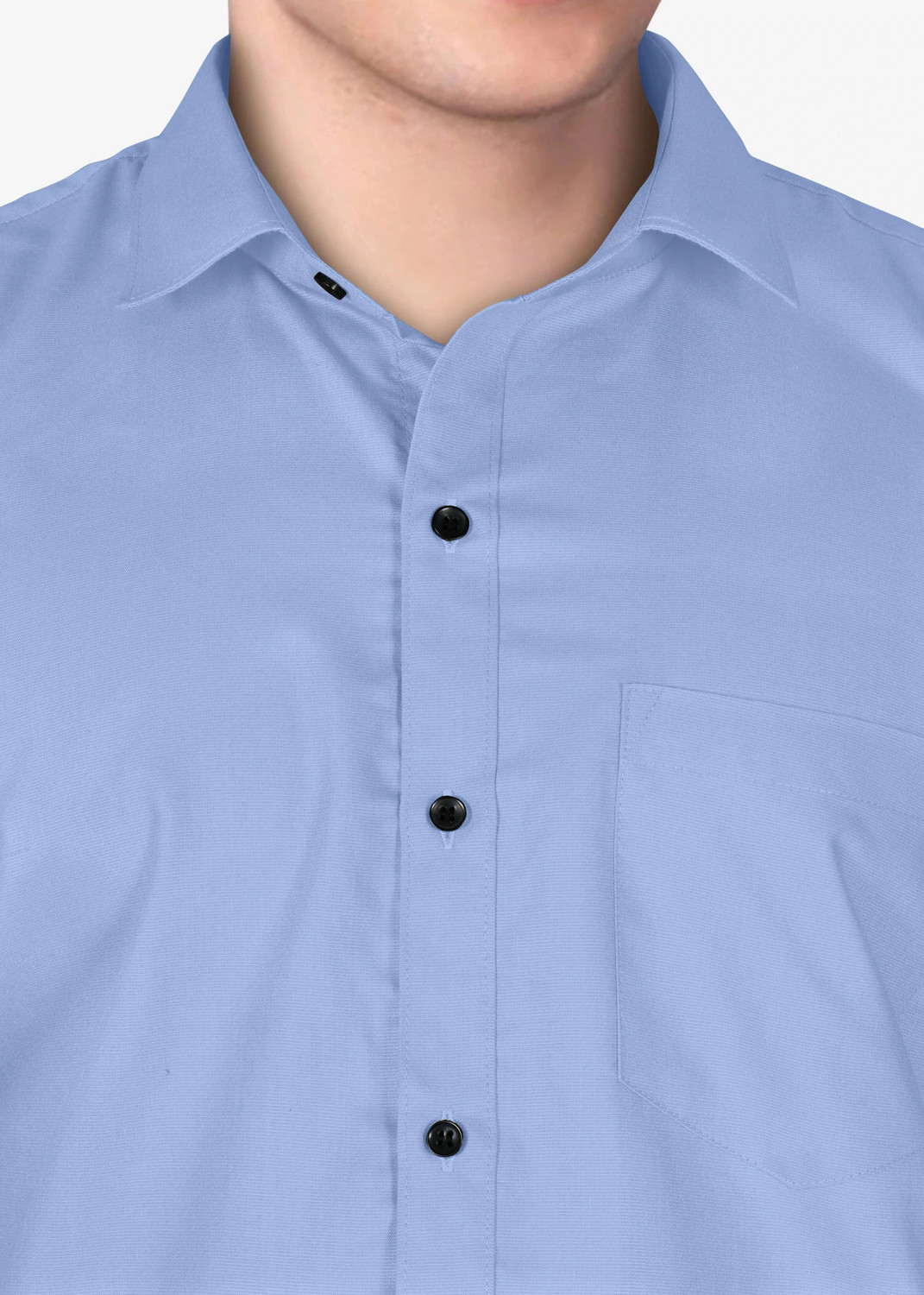 Image of STONEBERG Men Solid Formal Light Blue Shirt