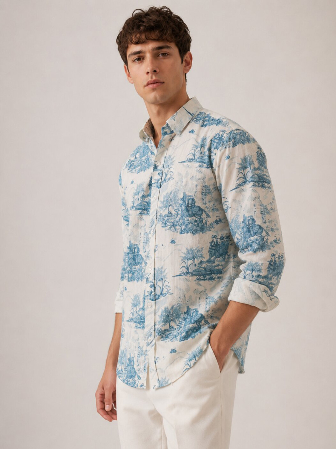 Image of METRONAUT Men Printed Casual Multicolor Shirt