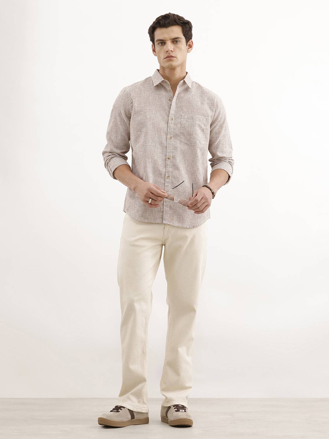 WROGN Men Checkered Casual Brown Shirt - Image 2