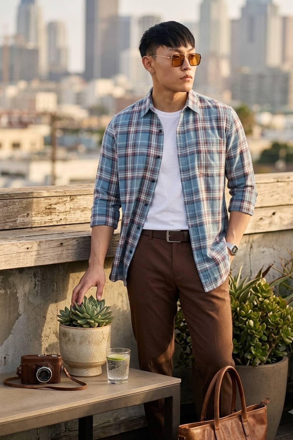 Roadster Men Checkered Casual Blue Shirt - Image 5