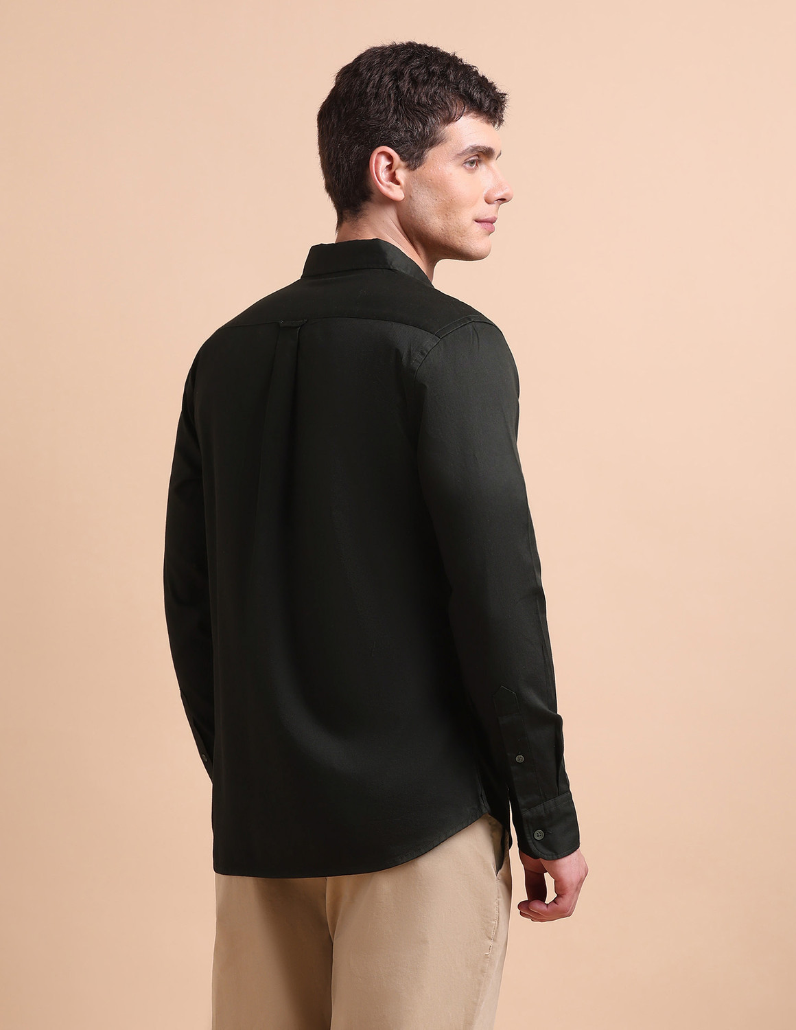 Image of U.S. POLO ASSN. Men Solid Casual Green Shirt
