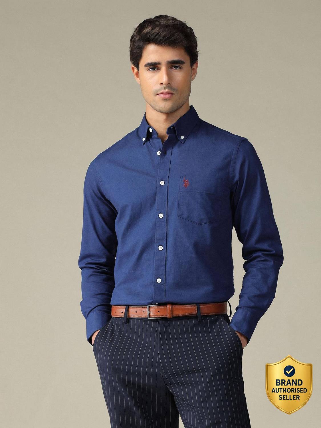 U.S. POLO ASSN. Men Blue Casual Shirt - Image 1