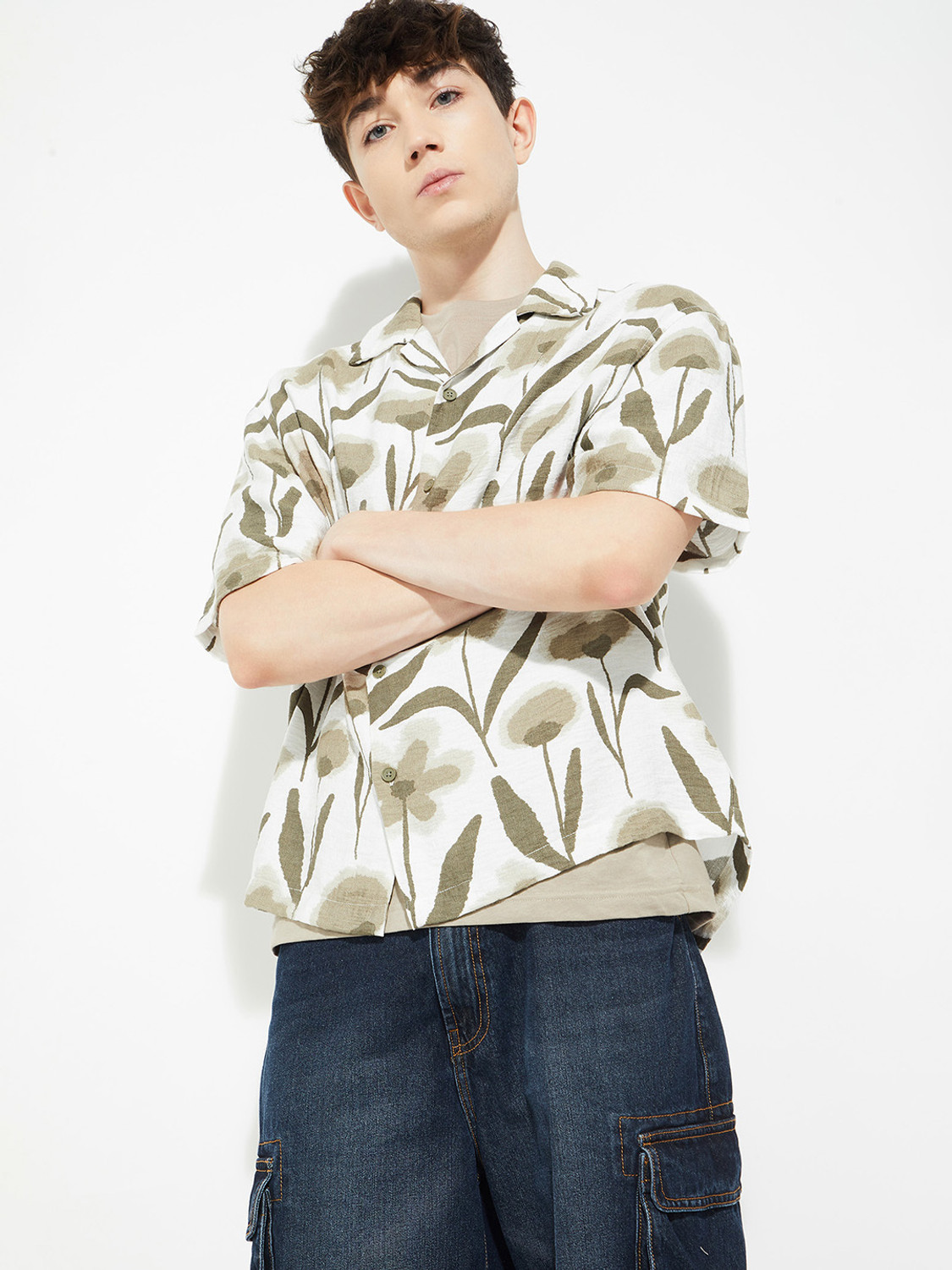 Image of MAX Men Printed Casual Multicolor Shirt