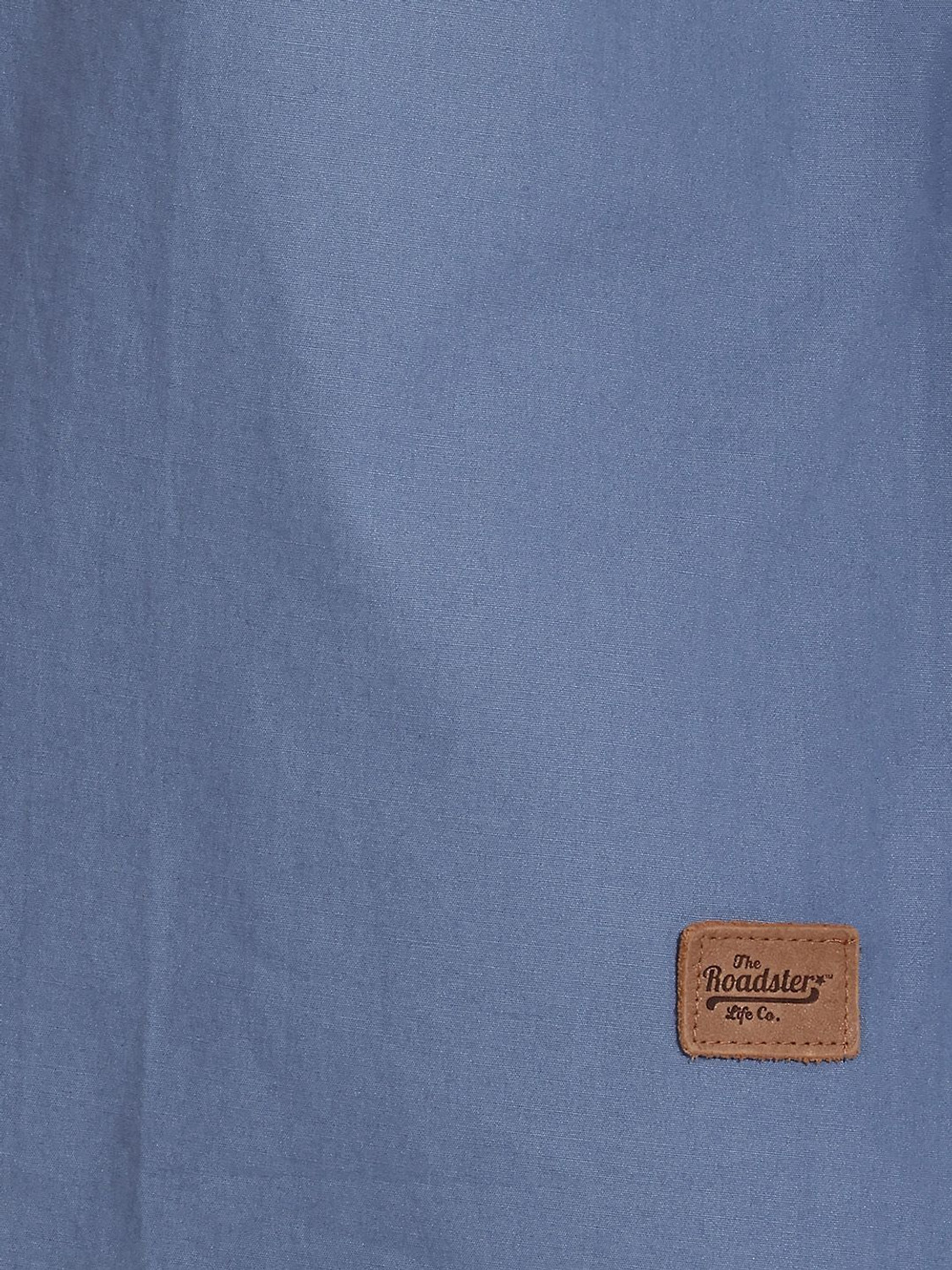 Image of Roadster Men Solid Casual Blue Shirt