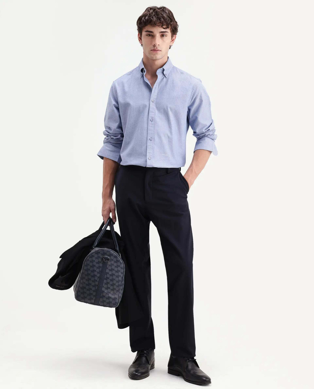 Image of RARE RABBIT Men Regular Fit Solid Casual Shirt