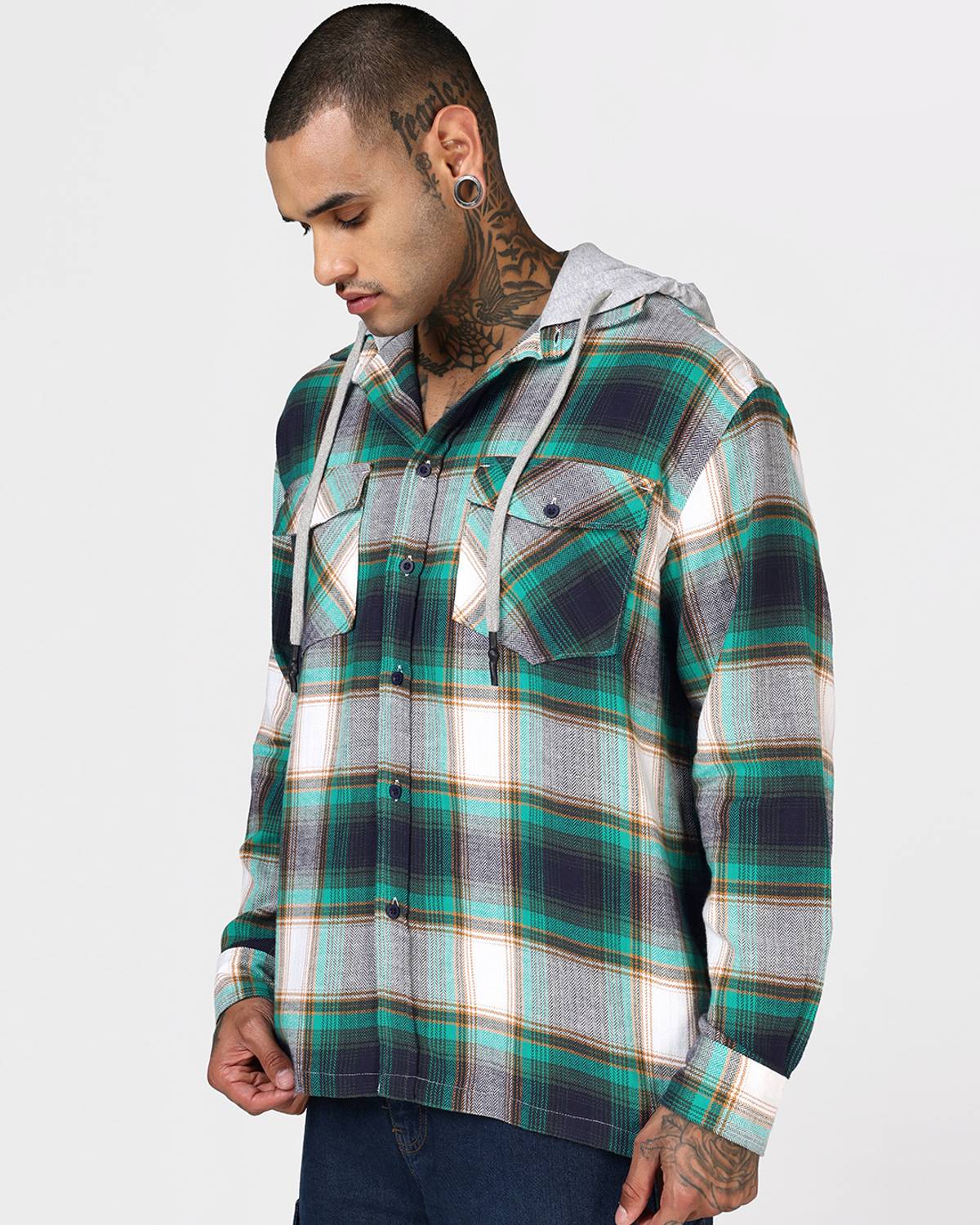 BEWAKOOF Men Checkered Green Shirt - Image 2