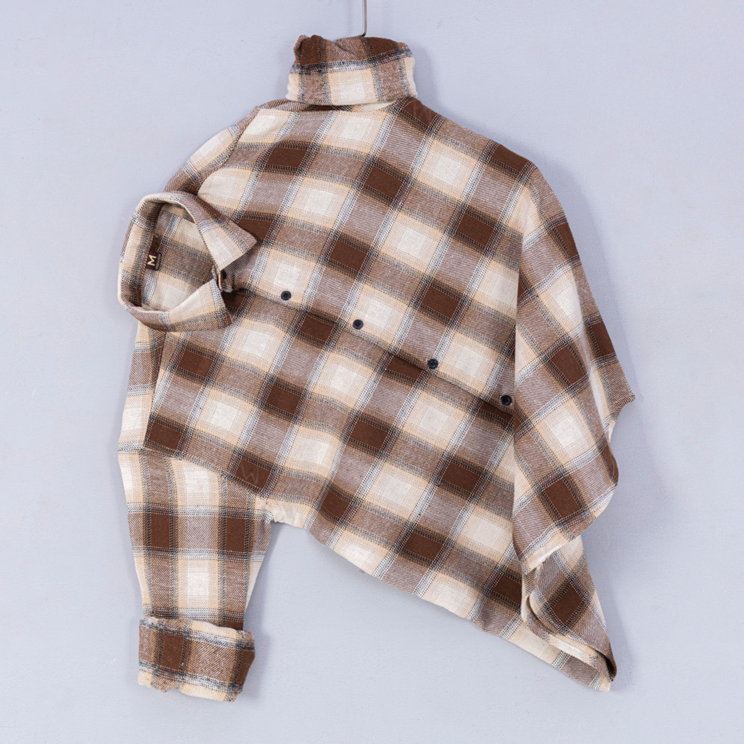 Image of CrownTain Men Checkered Casual Cream Shirt