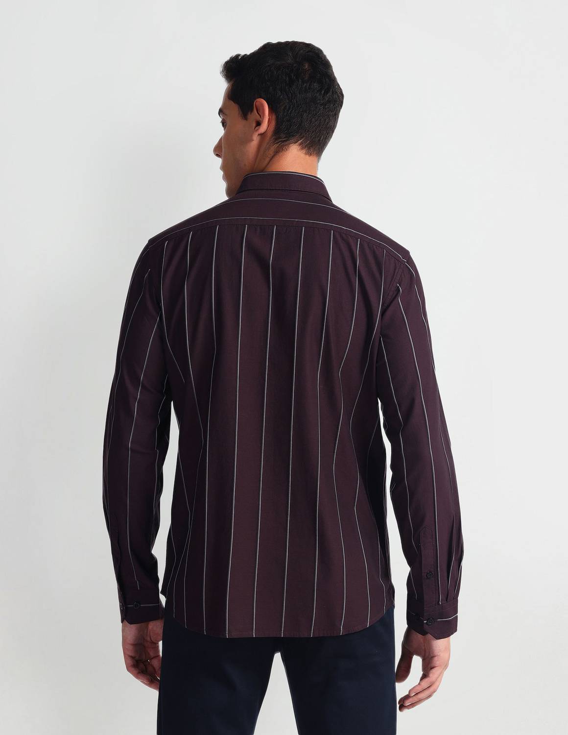 Arrow Sport Men Striped Casual Red Shirt - Image 4