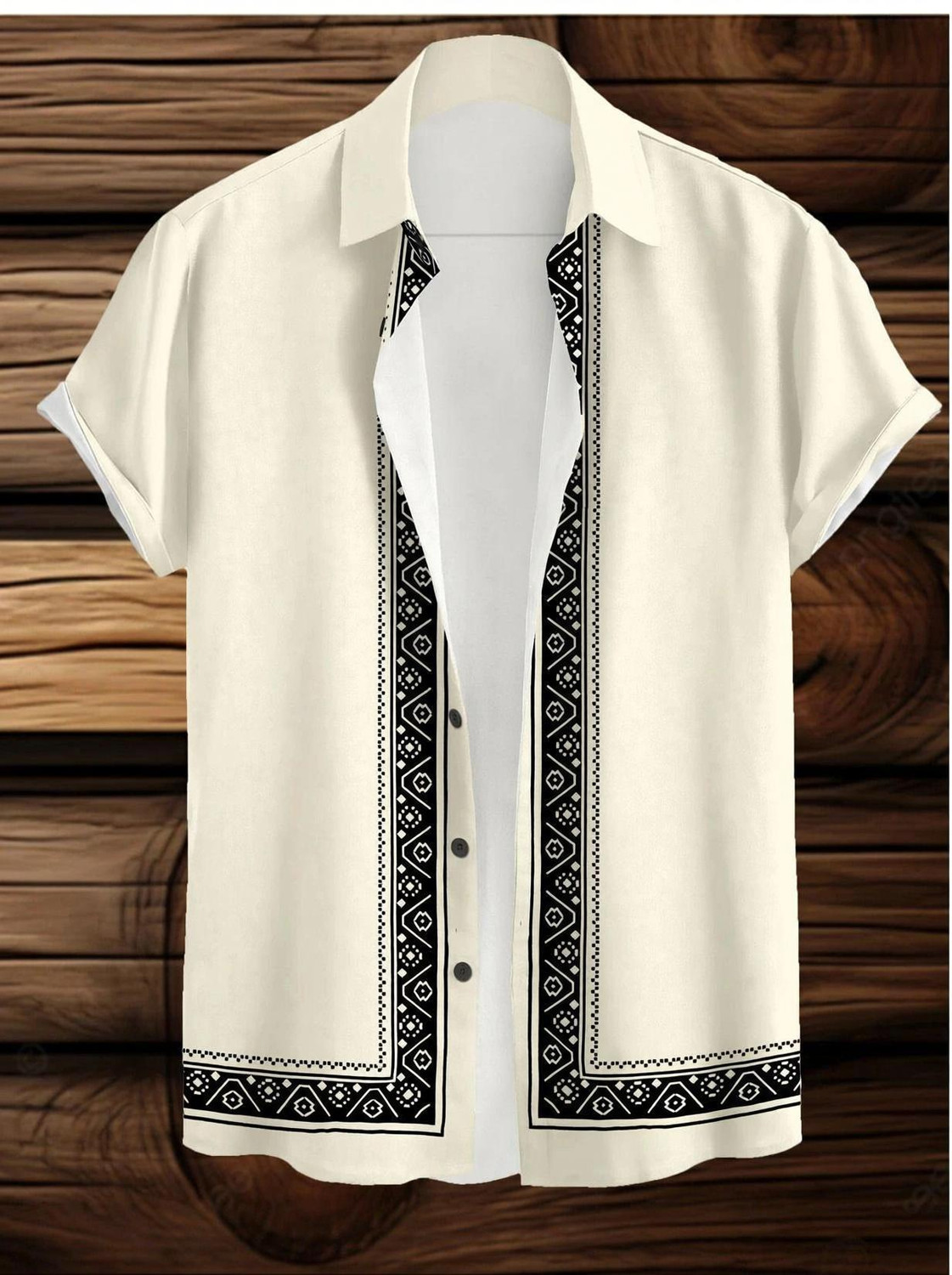 Image of flying queen Men Printed Casual Cream Shirt