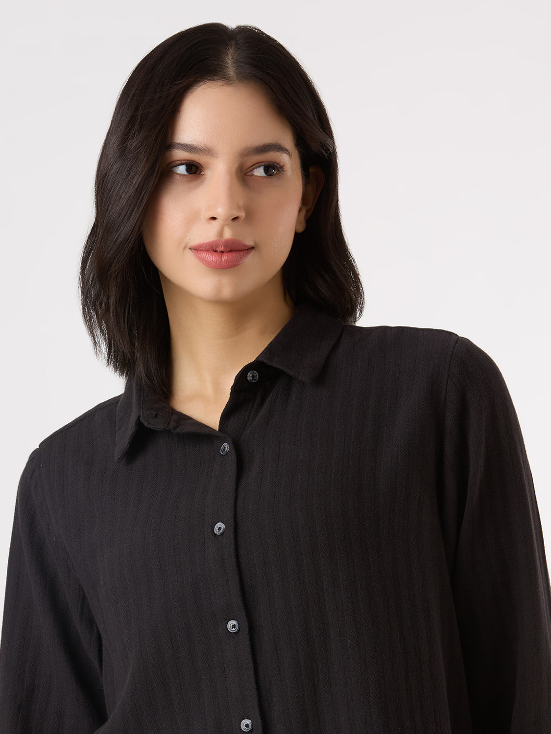 Image of Pepe Jeans Women Solid Casual Black Shirt