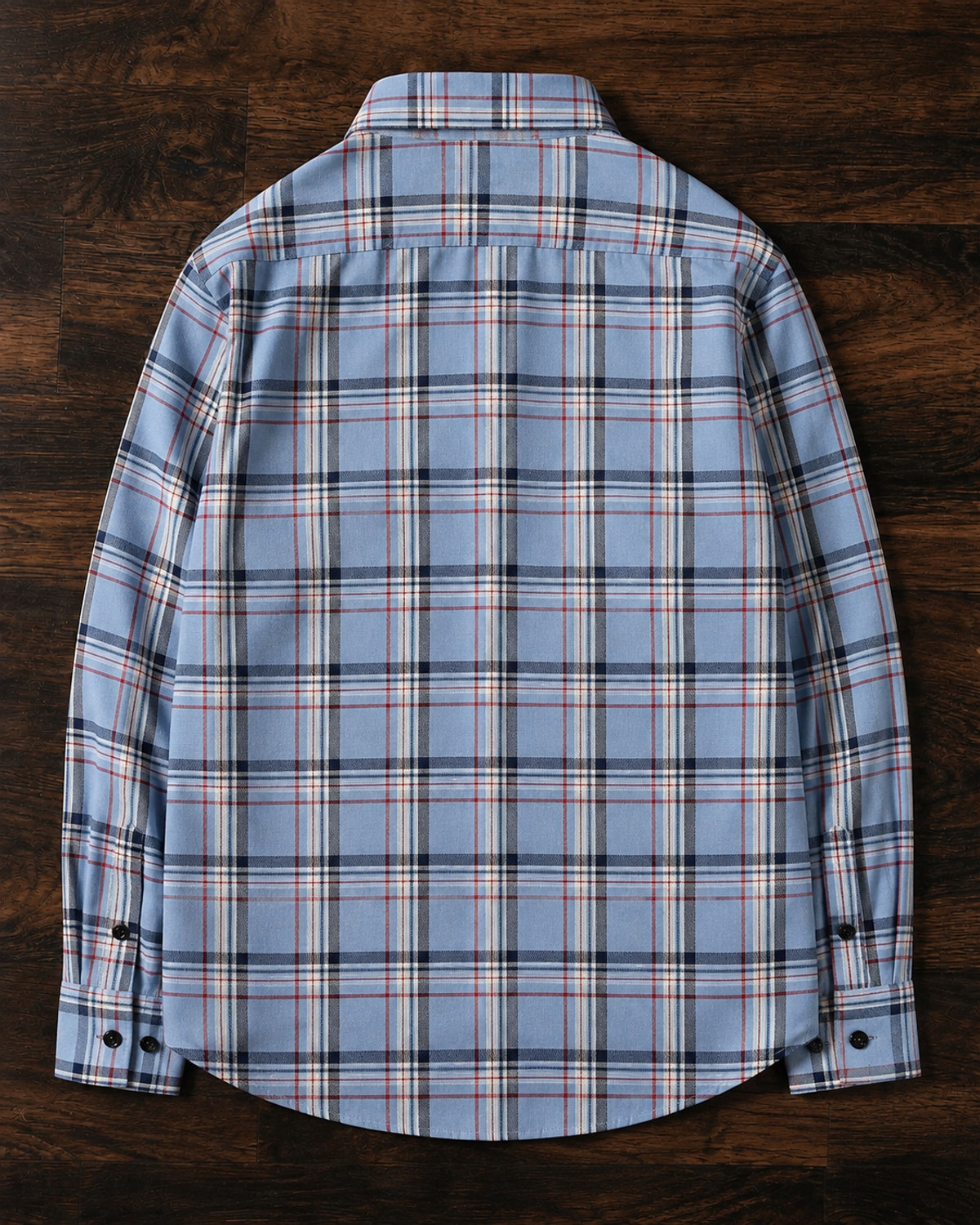 Image of Lyphy Men Checkered Casual Light Blue Shirt