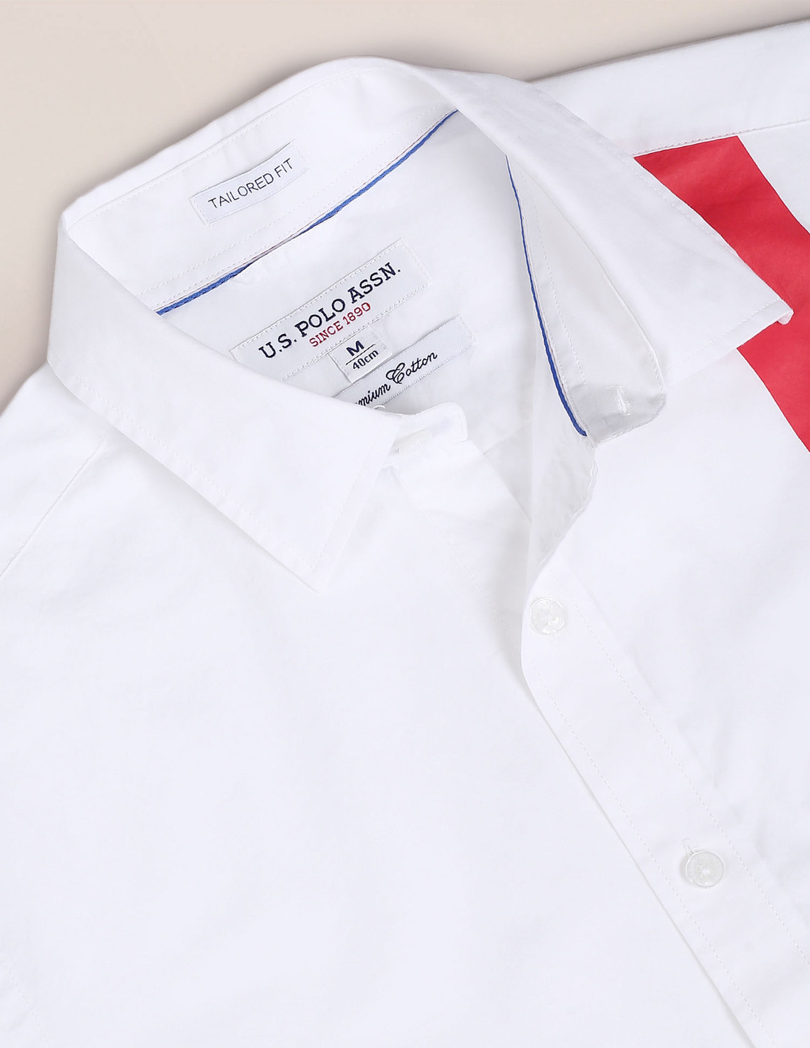 Image of U.S. POLO ASSN. Men Striped Casual White Shirt