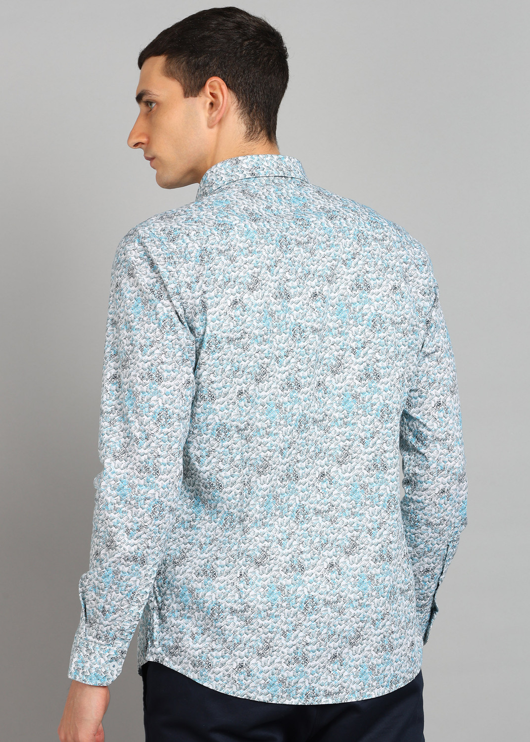 Image of KILLER Men Printed Casual Blue Shirt