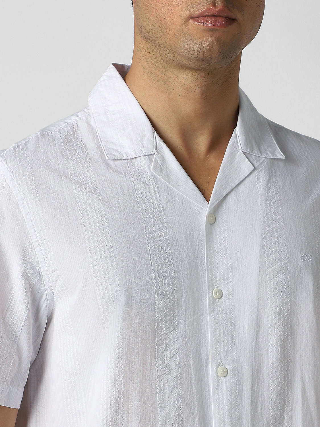 Image of PETER ENGLAND Men Solid Casual White Shirt