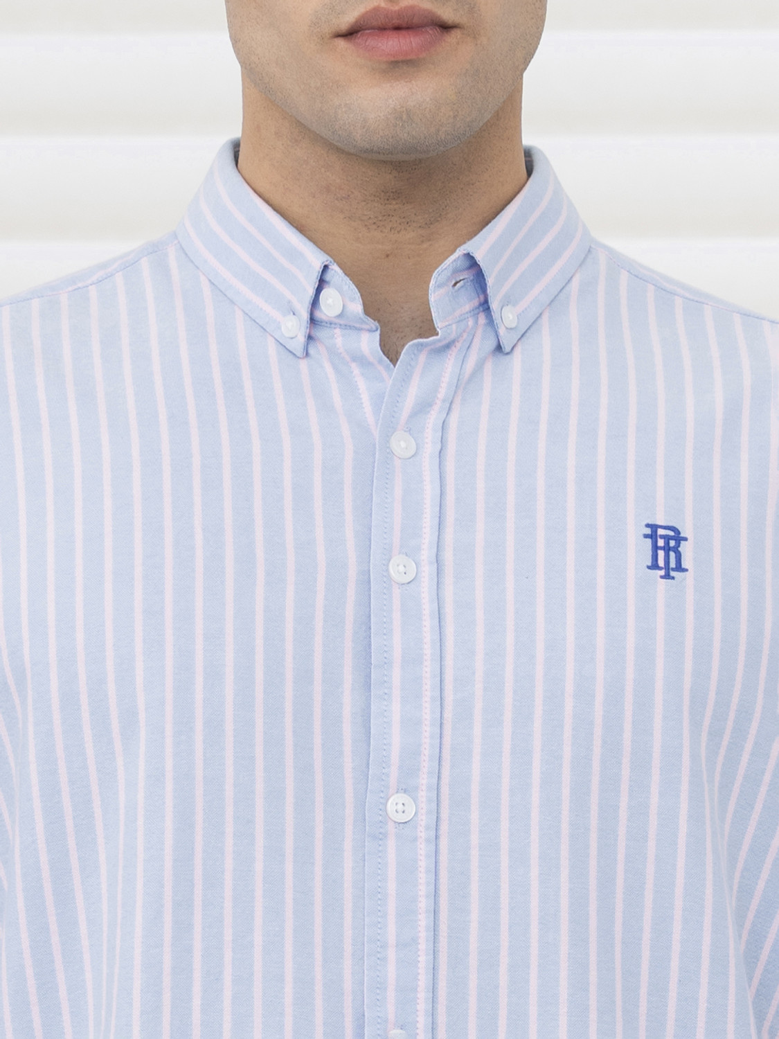 Image of RED TAPE Men Striped Casual Blue Shirt